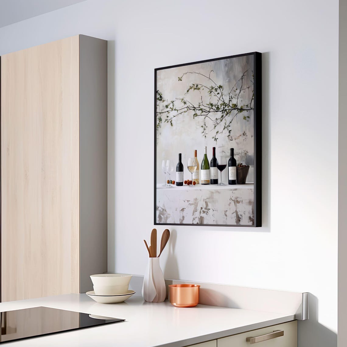 Wine Bottles Still Life Kitchen Bar Decor Painting Gift Poster - Image 2