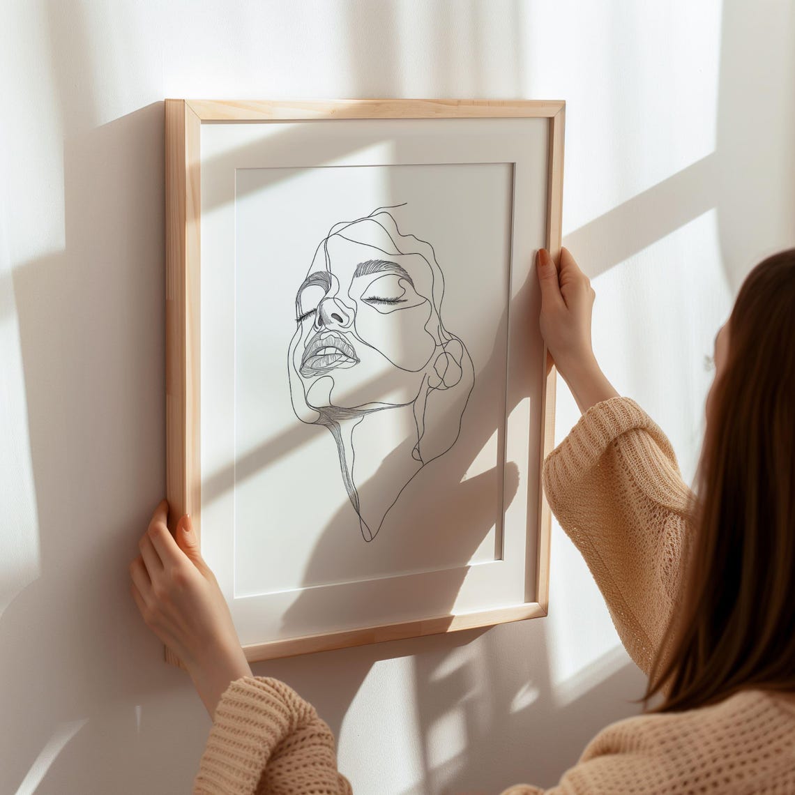 Minimalist Line Art Female Face Abstract Modern Portrait Poster - Image 6