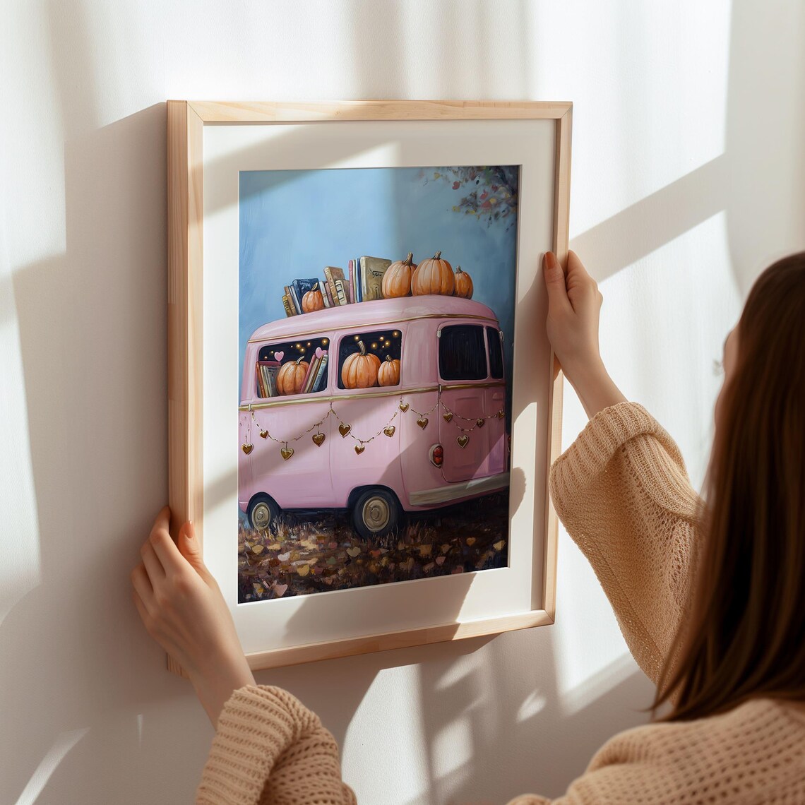 Pink Halloween Art Print Cute Pumpkin Decor Cozy Fall Bookish Wall Art Whimsical Print - Image 7