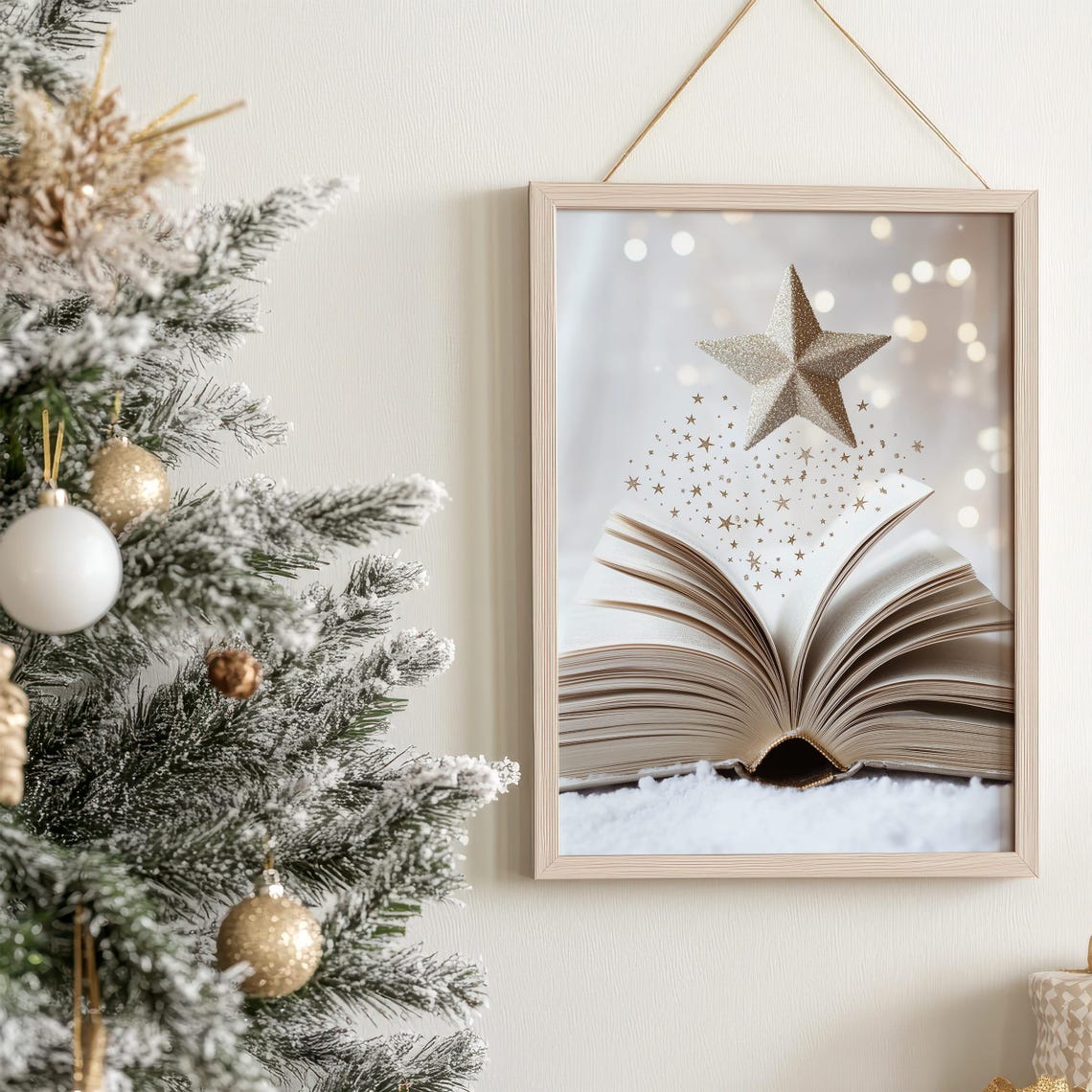 Magical Open Book With Golden Star Christmas Reading Fantasy Poster - Image 7