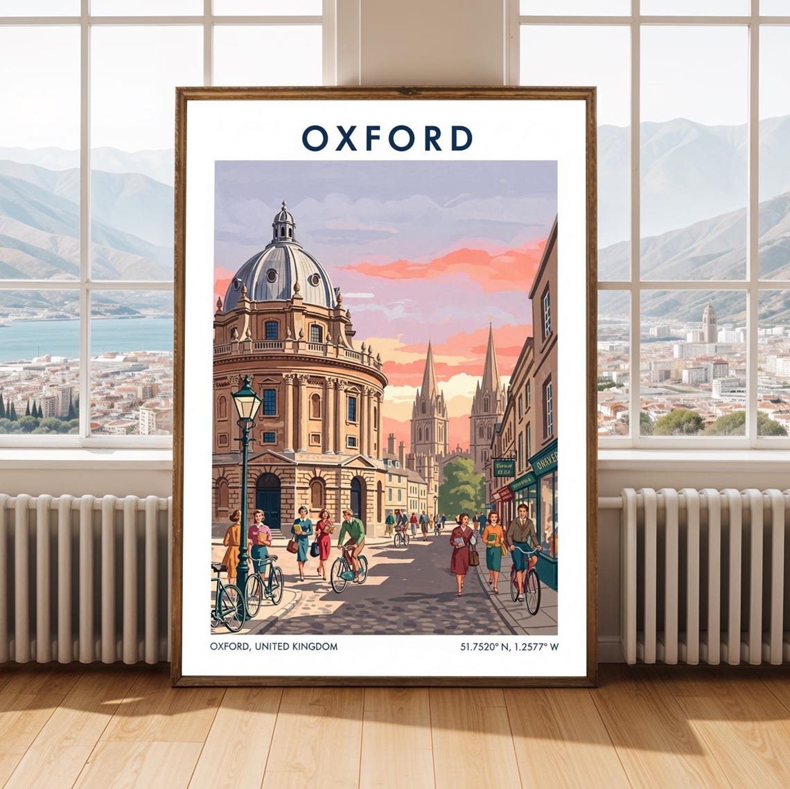 Oxford Radcliffe Camera Retro University Street Travel Poster Art