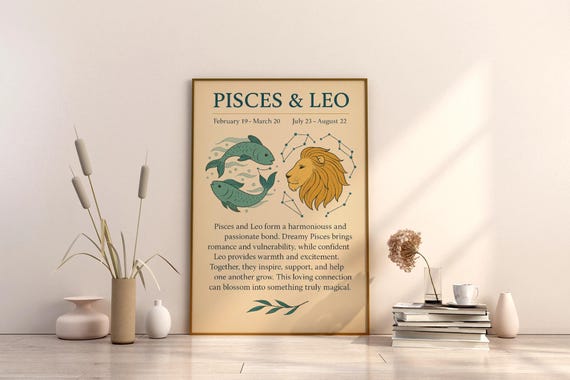 Pisces And Leo Zodiac Compatibility Poster