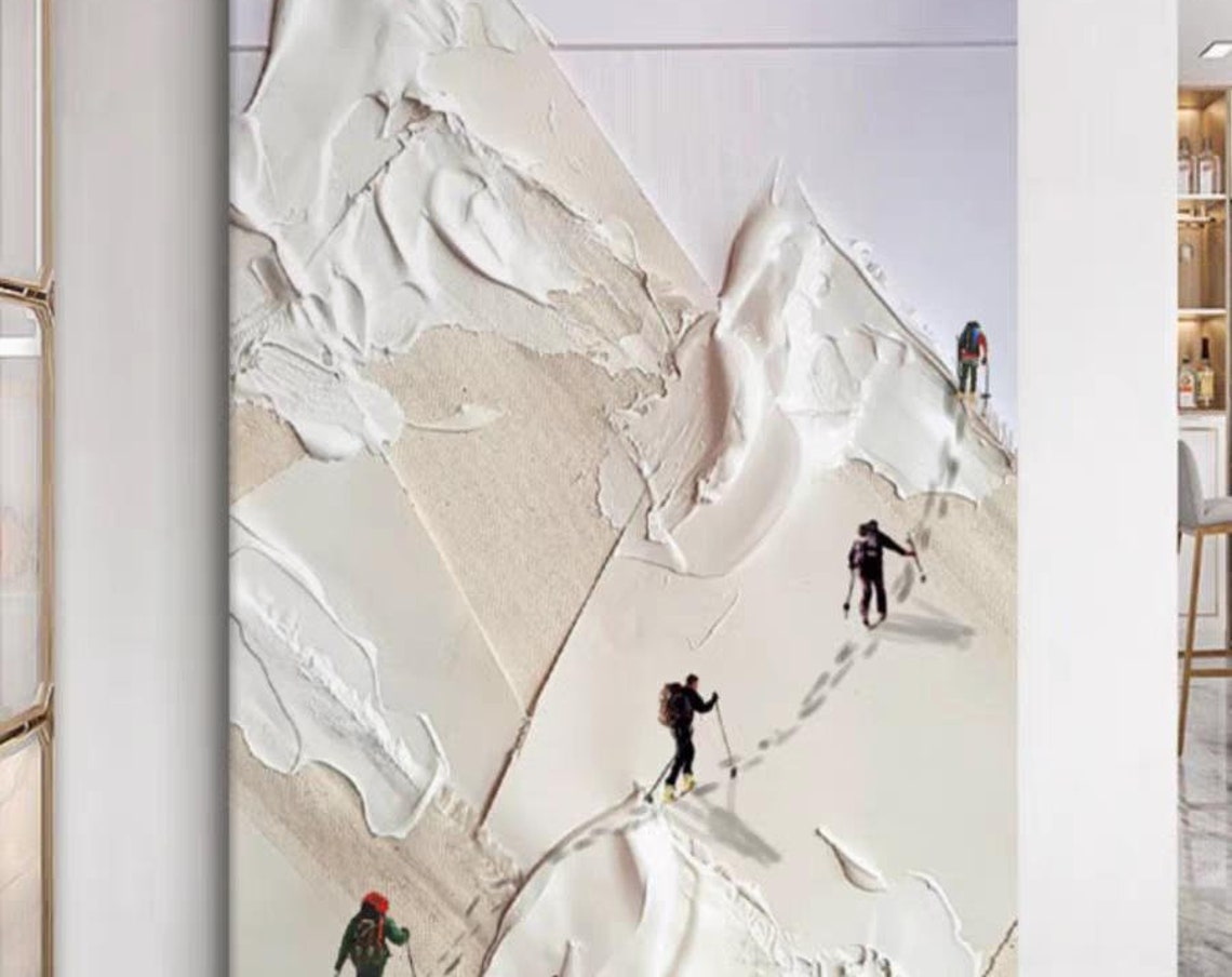 Mountain Climber Snowy Peak Adventure Poster in Vertical Format