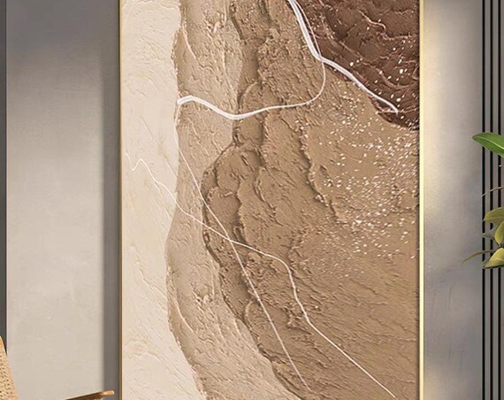 Abstract Light Dark Brown Art On Modern 3d Acrylic Painting Hand Made Thick Textured Oil Painting Original Stylish Decor For Home