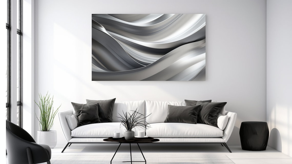 Grey Abstraction Art Print, Modern Home Decor