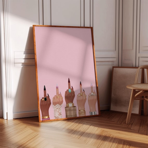 Middle Finger Wall Art, Baddie Room Decor