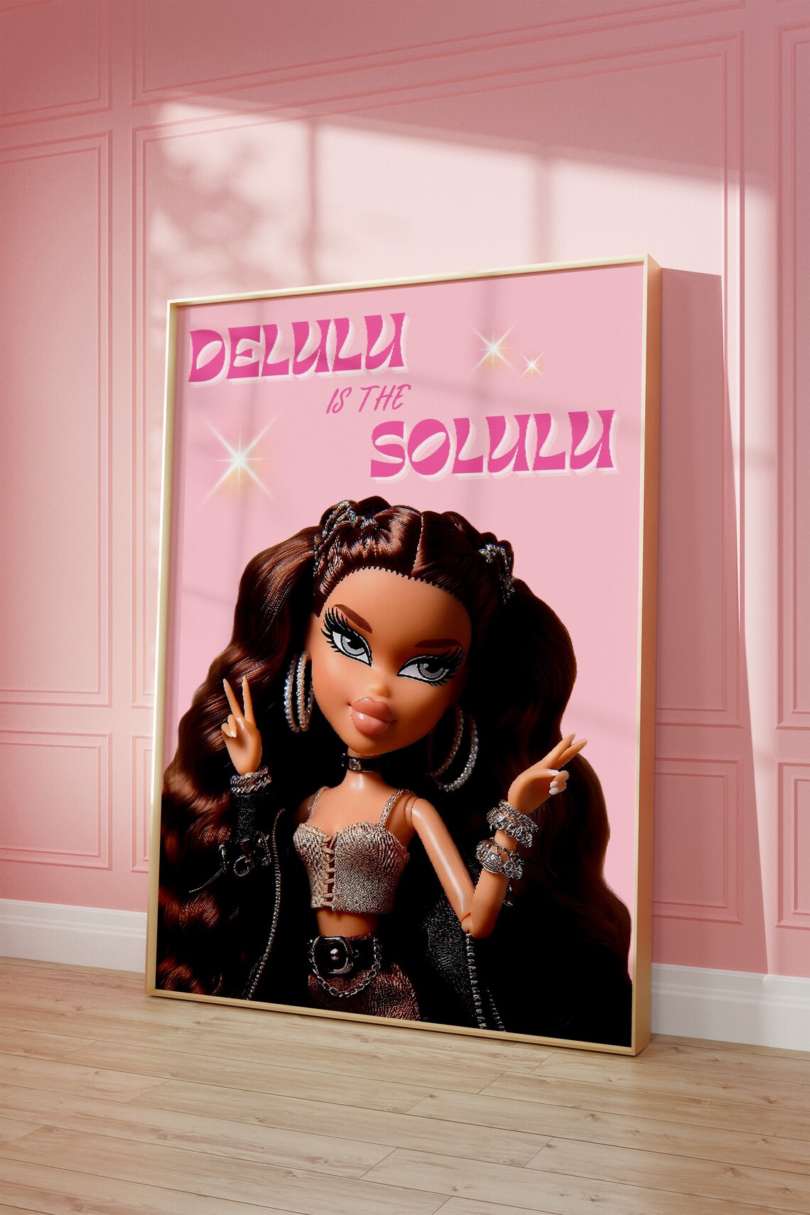 Delulu Is The Solulu Pink Girly Fashion Doll Retro Quote Poster