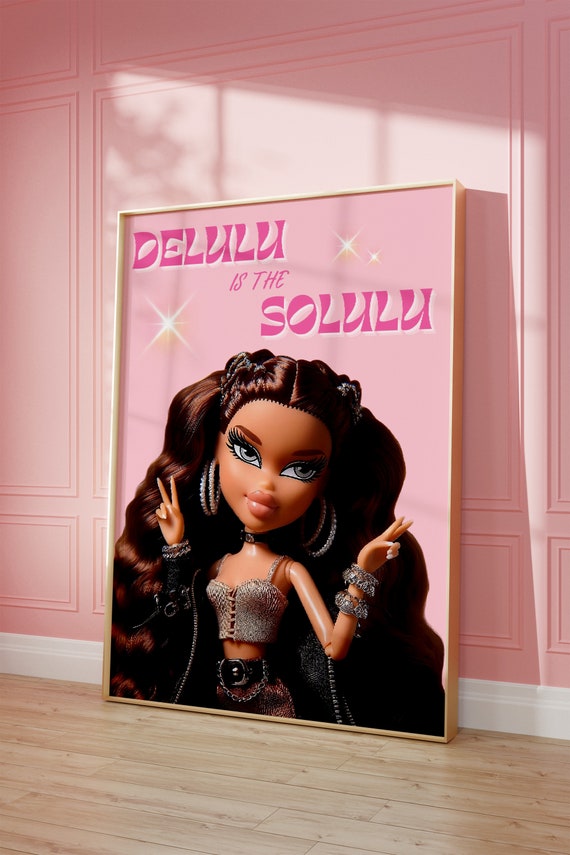 Girly Doll Poster Delulu Is The Solulu Retro Wall Art Digital Download
