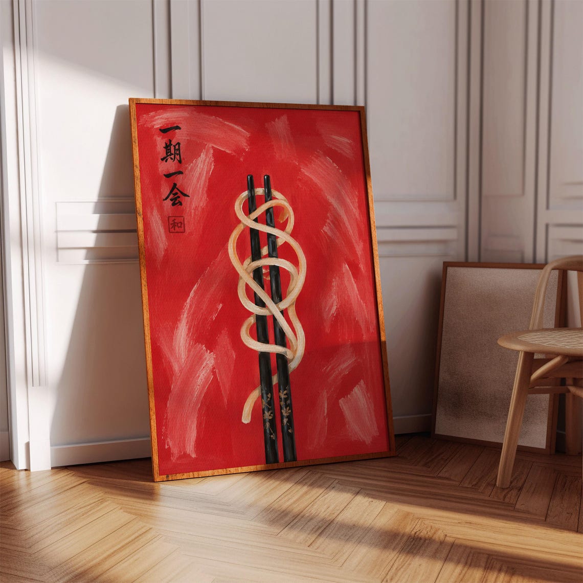 Ramen Noodle Chopsticks Red Japanese Food Art Ichigo Ichie Poster
