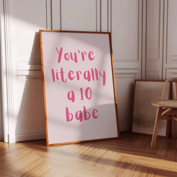 Girly Quote Poster Trendy Pink Room Decor Digital Download