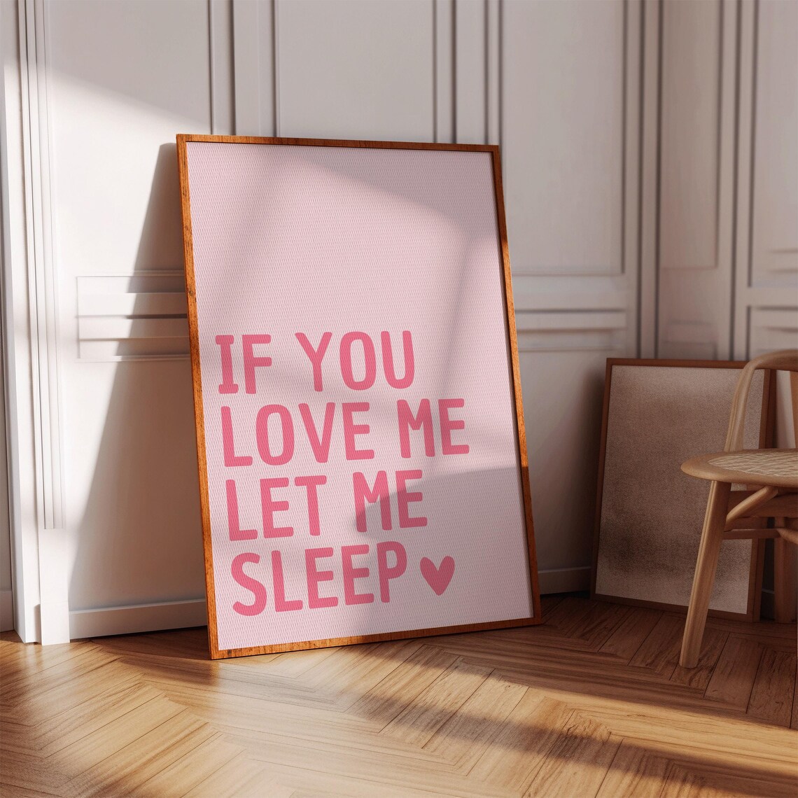 If You Love Me Let Sleep Art Print, Bedroom Wall Art