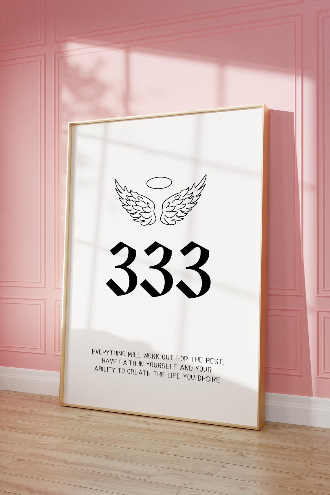 Angel Number 333 Poster, Spiritual Wall Art
