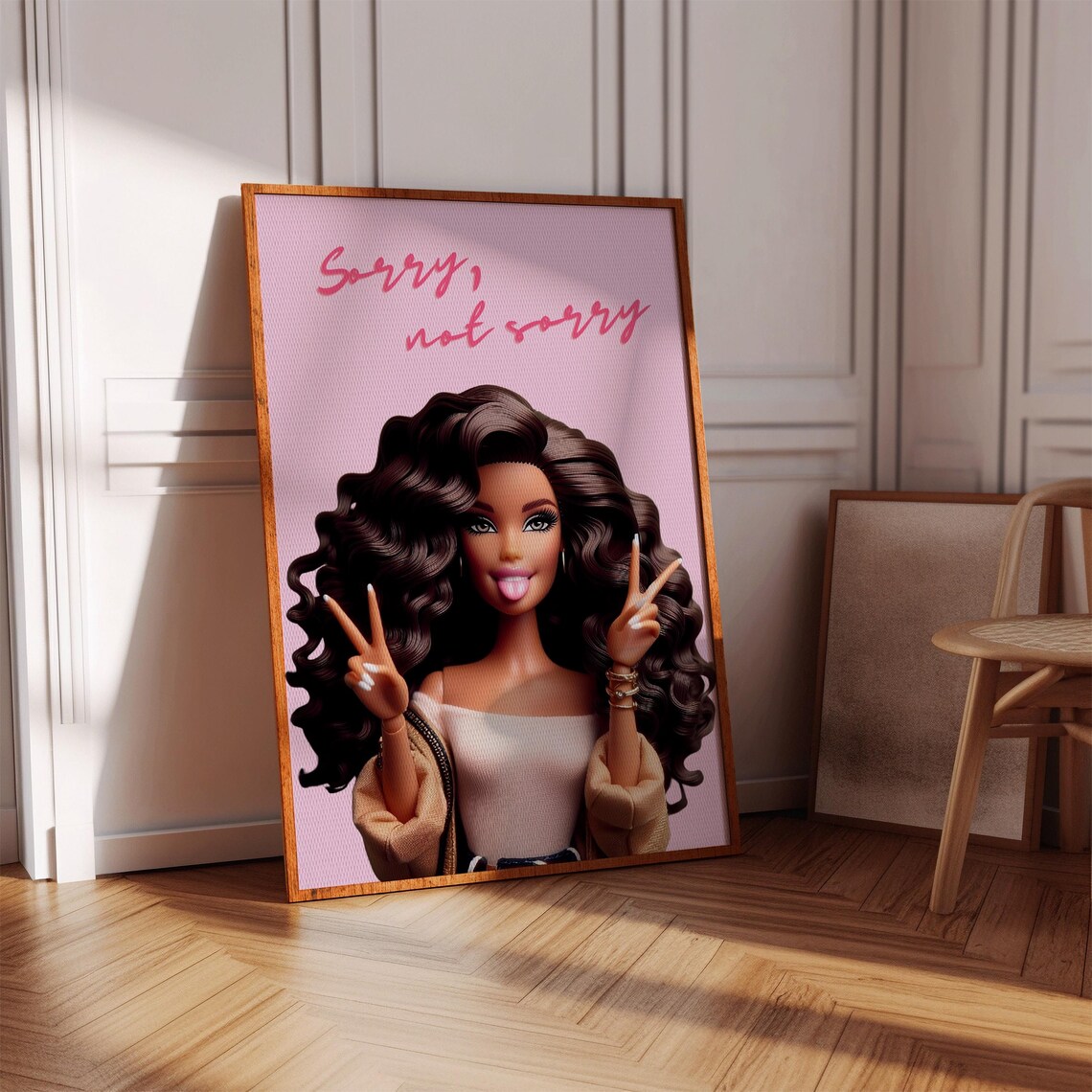 Fashion Doll Girly Preppy Pink Art Print