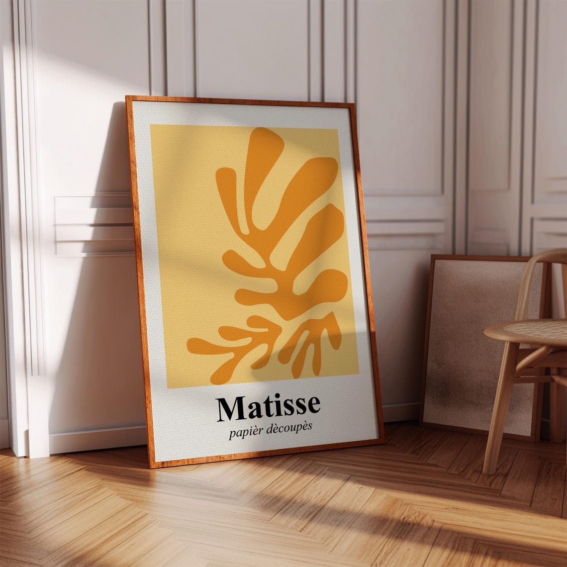 Henri Matisse Inspired Orange Paper Cut Out Abstract Art Poster