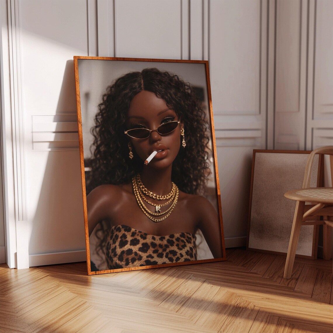 Bad Girl Poster, Retro Doll Portrait Art Print