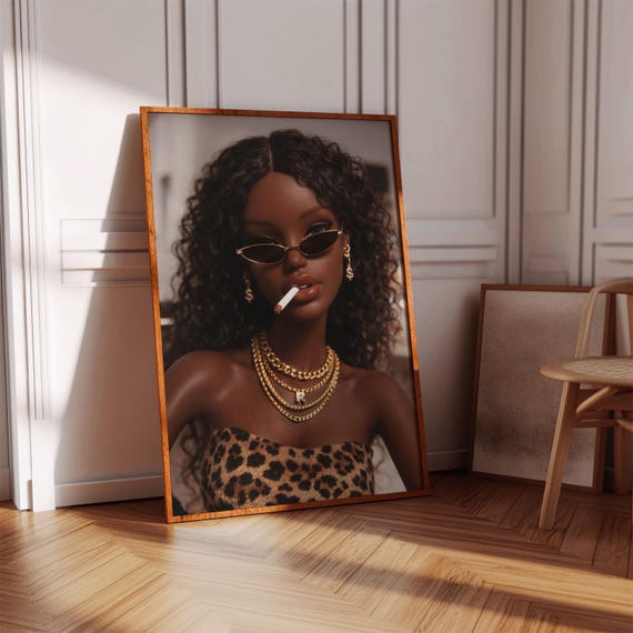 Bad Girl Poster, Retro Doll Portrait Art Print