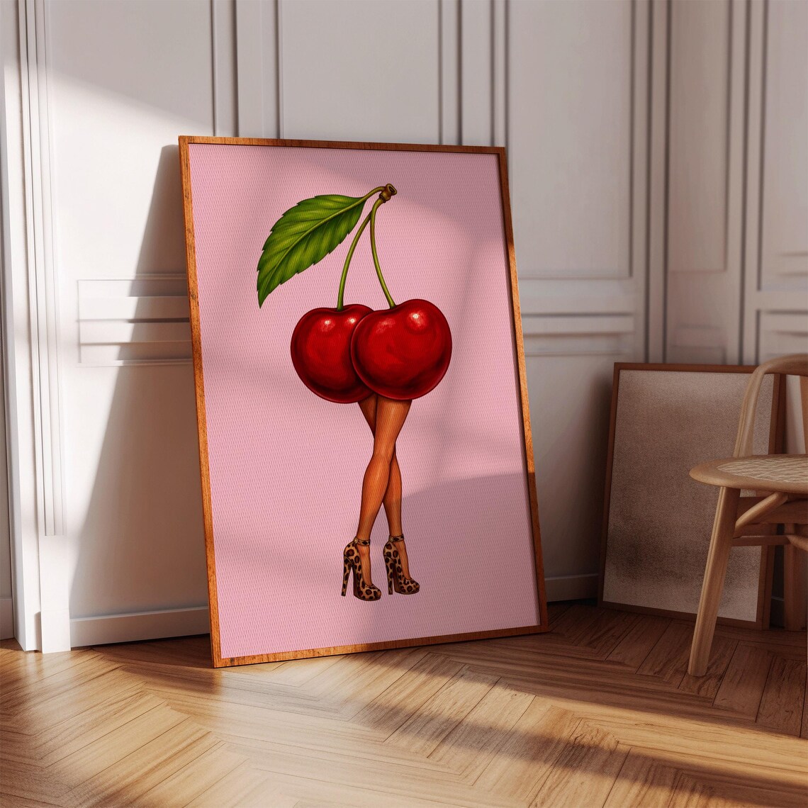 Cherry Legs Poster Print, Preppy Room Decor