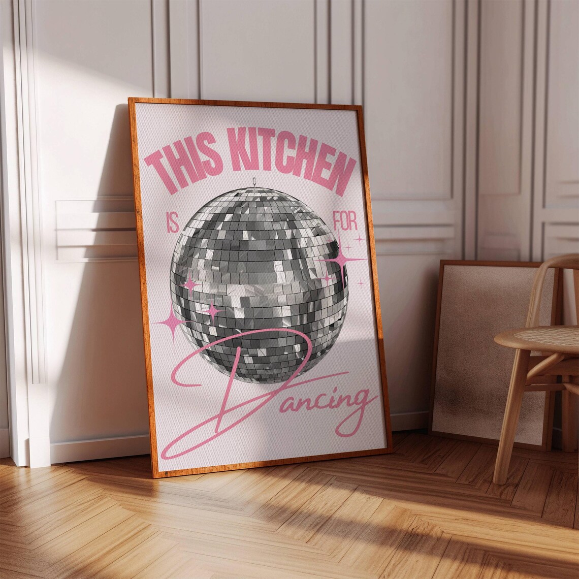This Kitchen Is For Dancing Retro Quote Art Print
