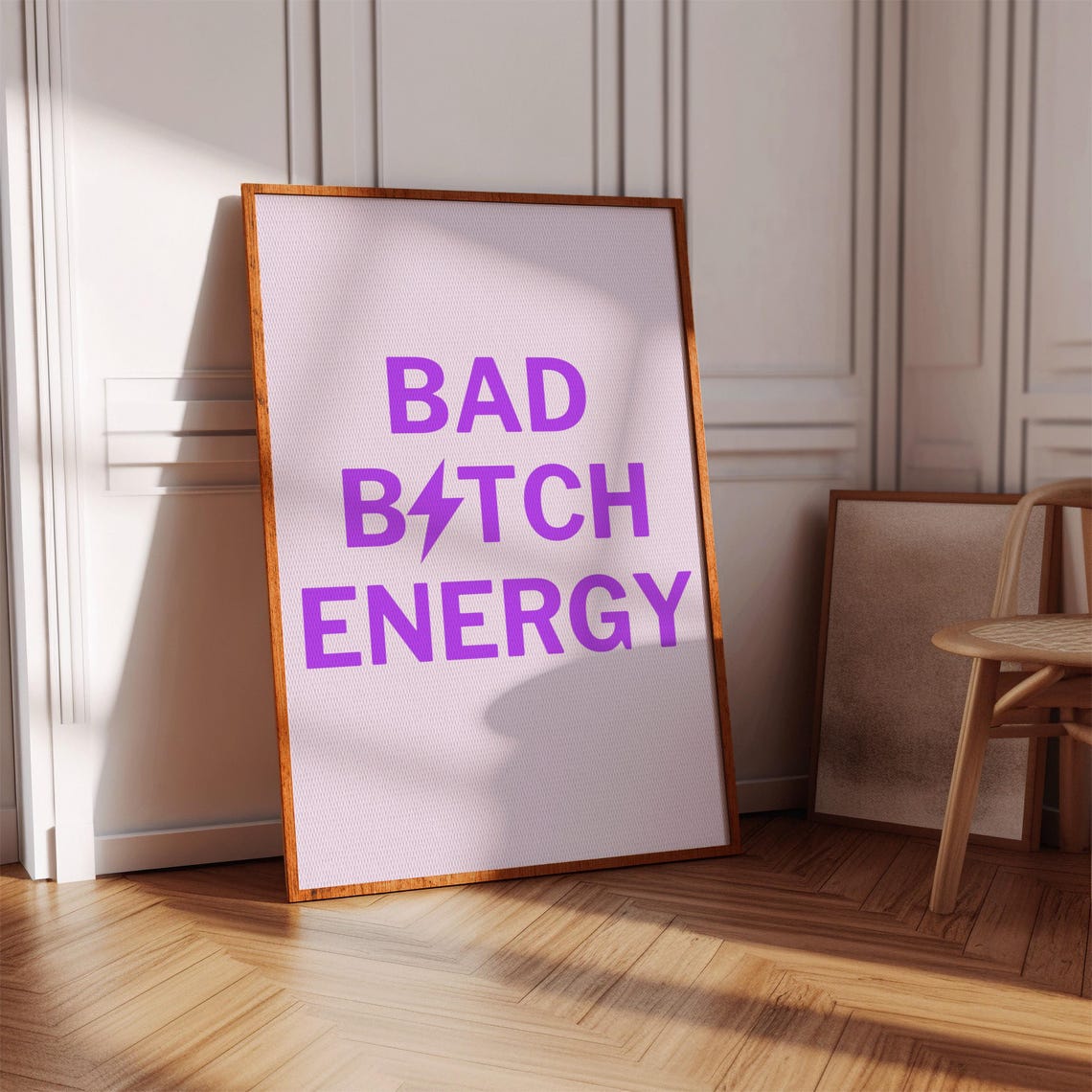 Bad Bitch Energy Purple Typography Bold Statement Decor Poster