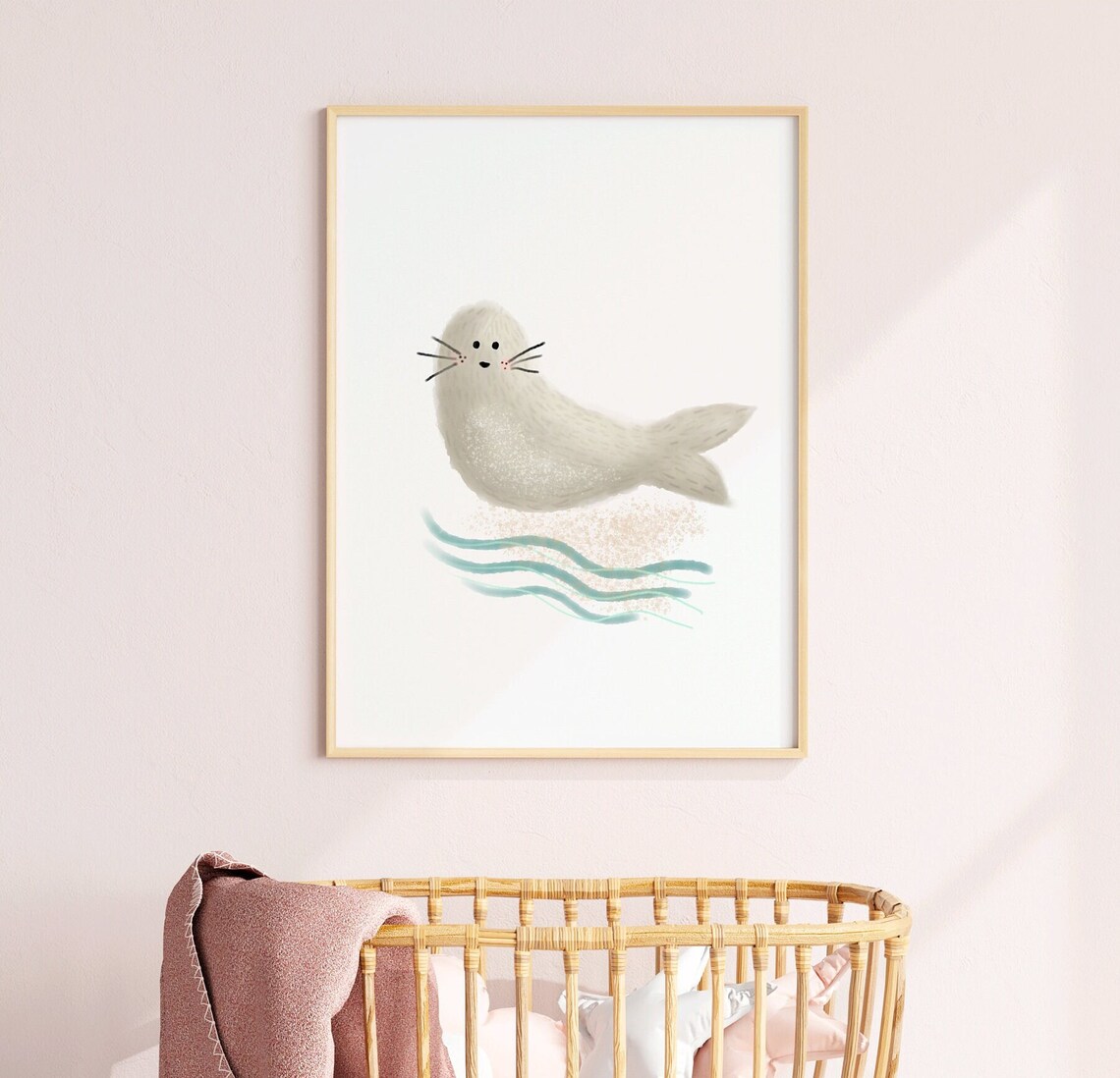 Arctic Nursery Seal Art Print, Baby Animal Decor - Image 3