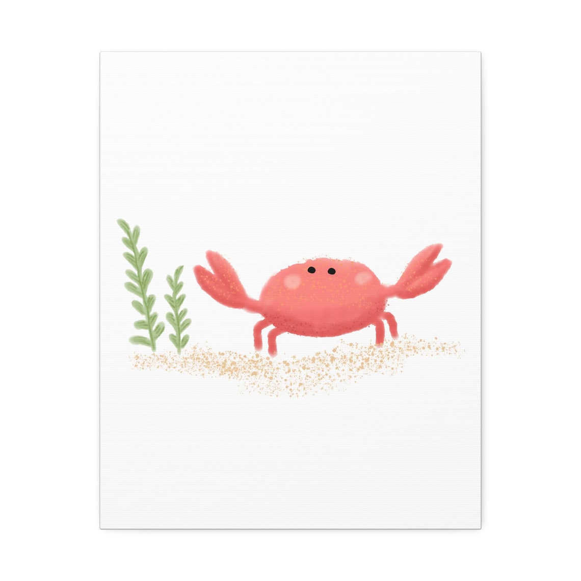 Cute Red Baby Crab Cartoon Sea Life Ocean Nursery Kids Wall Art - Image 2