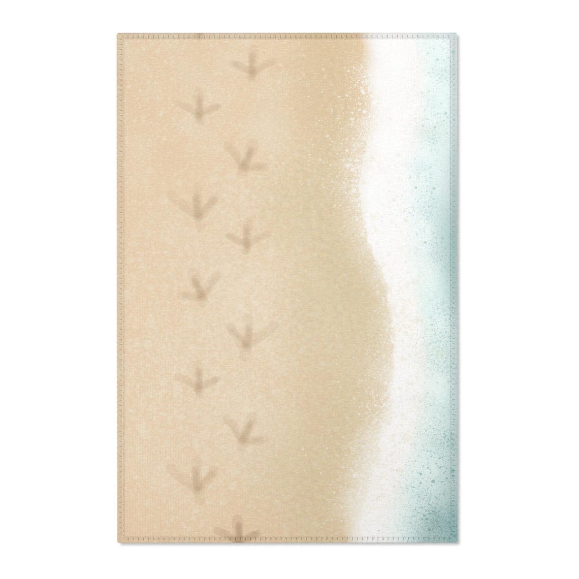 Seagull Footprints in Sand Coastal Ocean Theme Nursery Kids Rug Print
