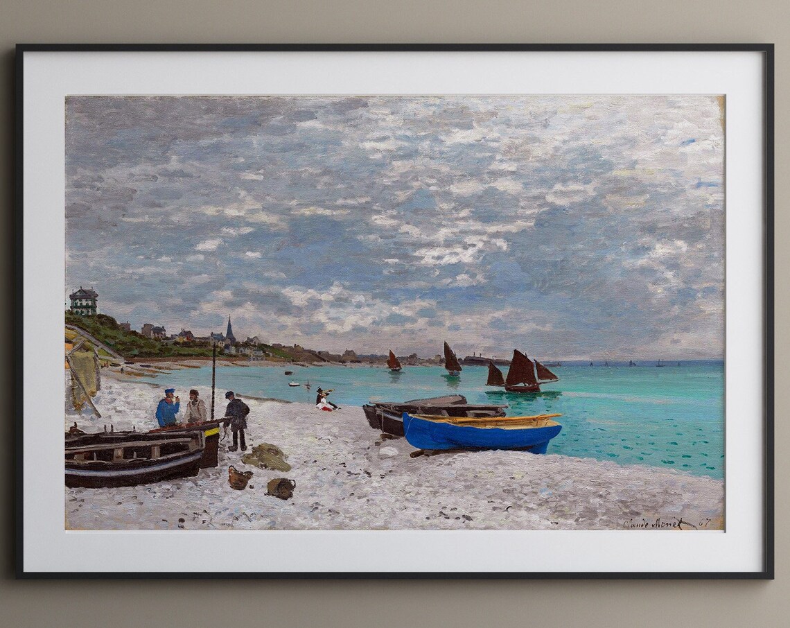 Claude Monet The Beach at Sainte Adresse 1867 Art Reproduction Poster