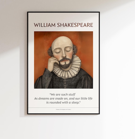 Shakespeare Dreams Quote We Are Such Stuff Tempest Beige Print
