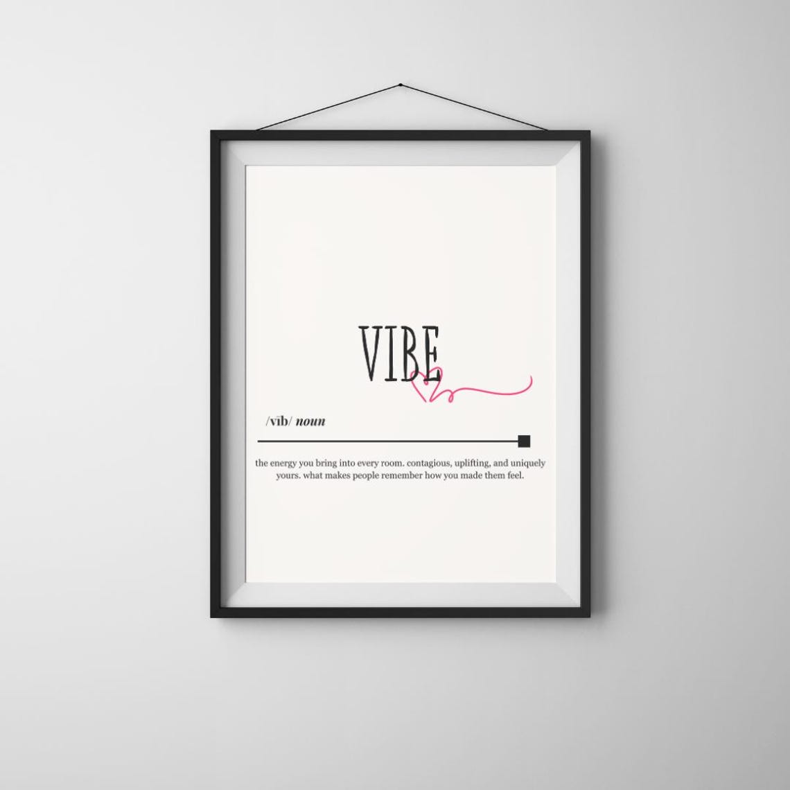 Vibe Definition Positive Energy Quote Minimalist Office Wall Art - Image 2