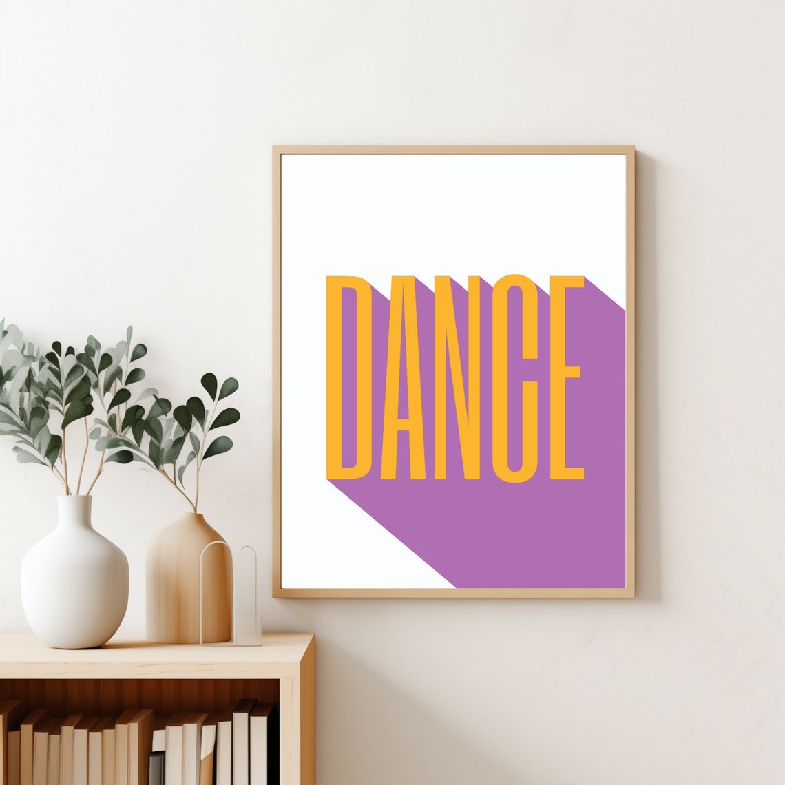 Dance Bold Retro Typography Orange Purple Modern Home Decor Print