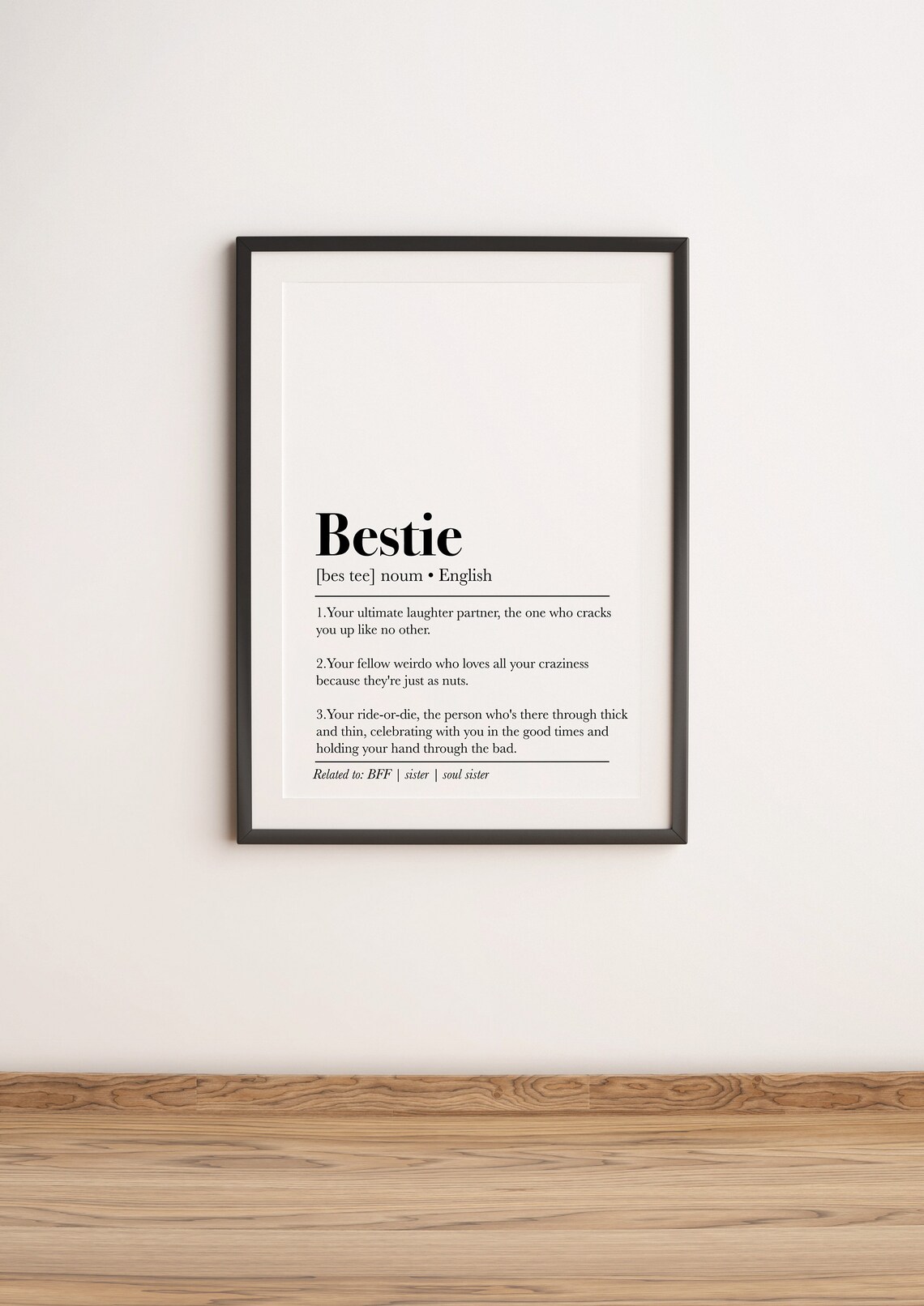 Bestie Definition Art Print, Friend Gift Wall Decor - Image 2