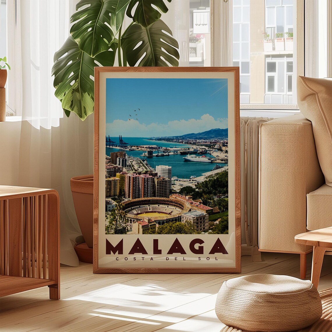 Malaga Spain Vintage Travel Poster Art Print