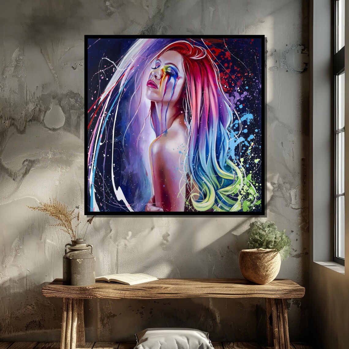 Rainbow Spirit Print, Expressive Woman Portrait - Image 5