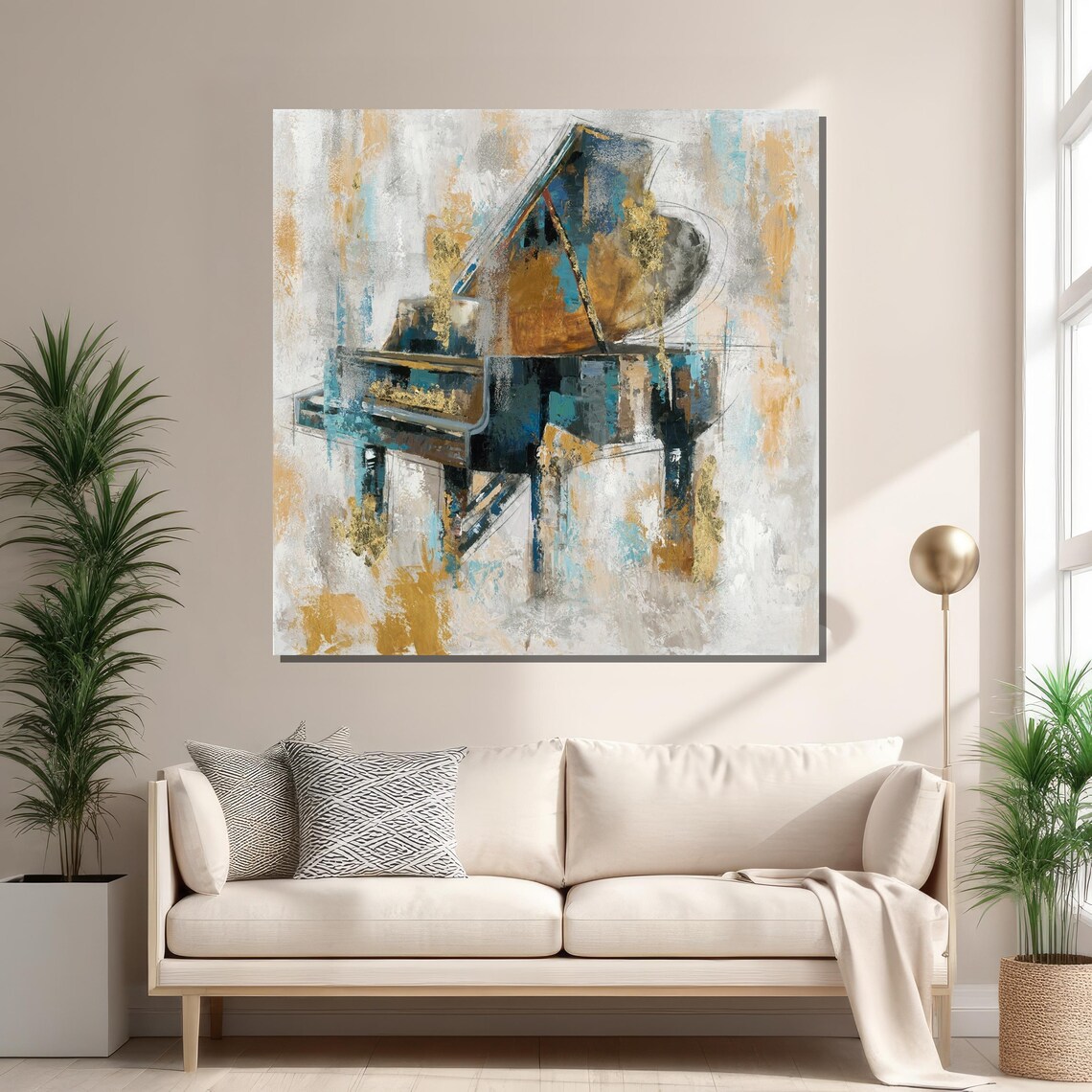 Abstract Grand Piano Art Print, Musical Wall Decor - Image 2