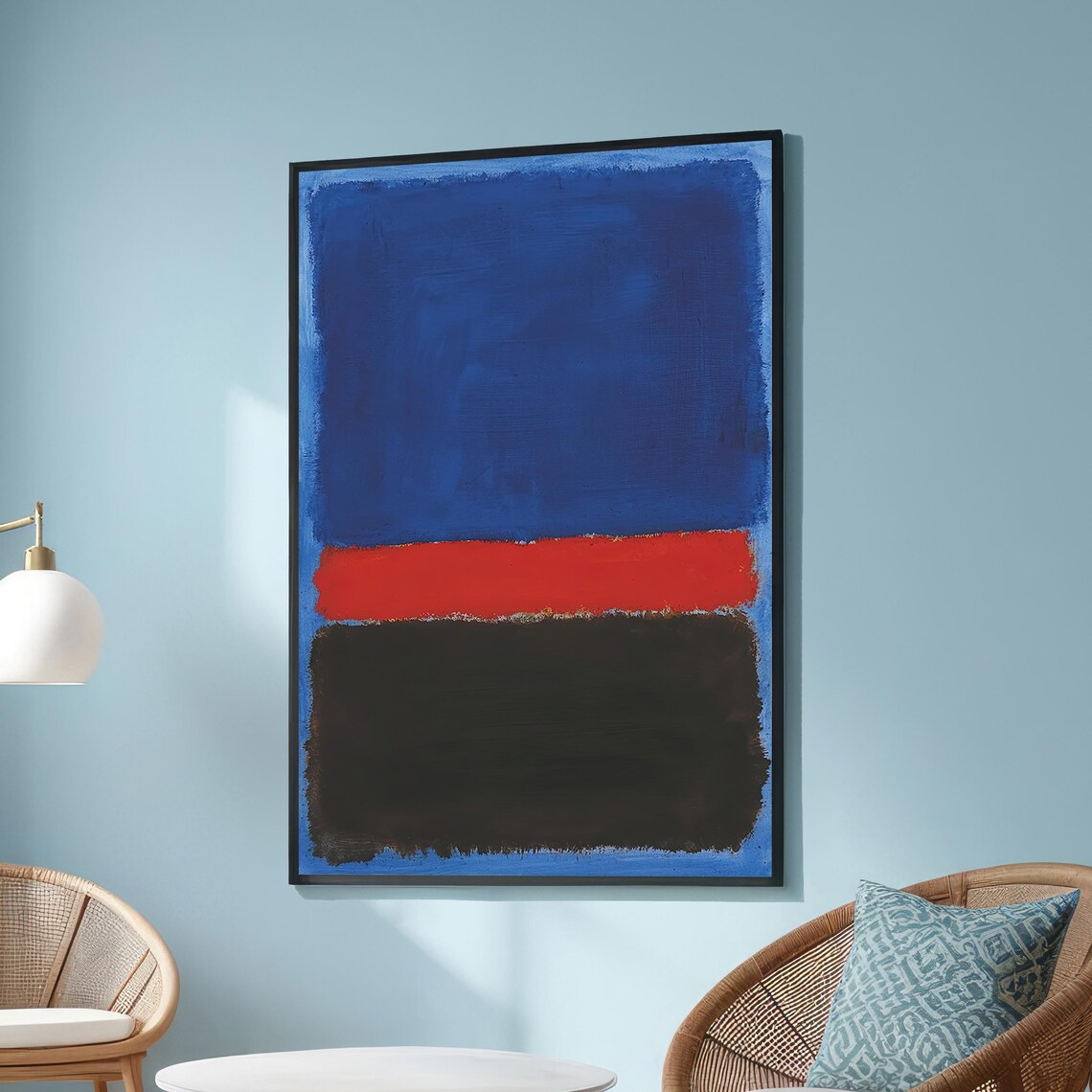 Mark Rothko Style Blue Red Black Bold Color Block Abstract Poster