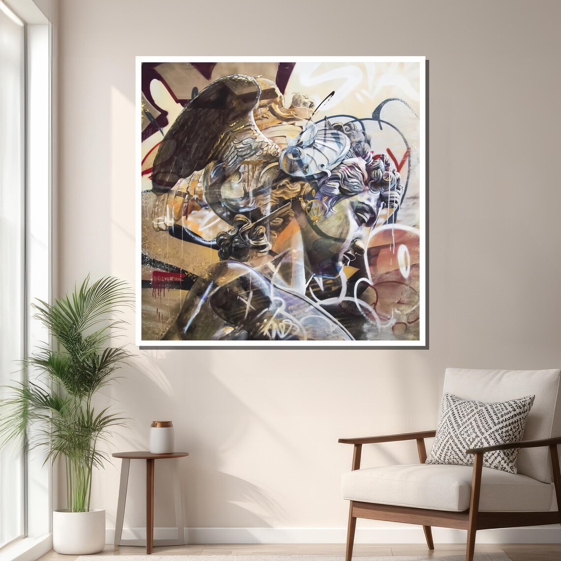 Perseus Classical Sculpture, Urban Graffiti Fusion - Image 3