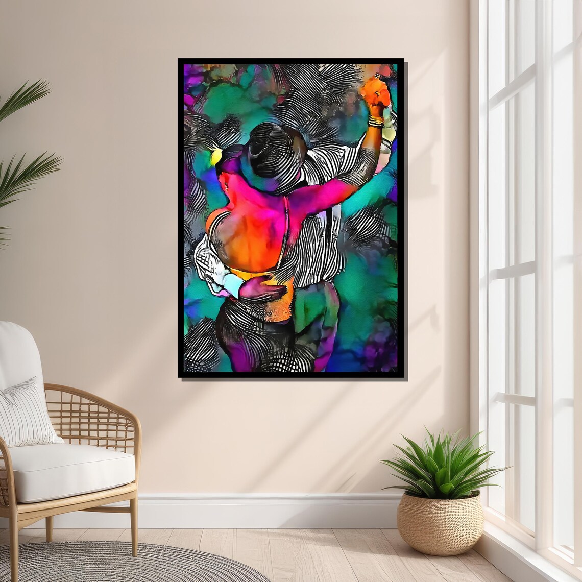 Abstract Couple Dancing Tango Embrace Art Print - Image 5