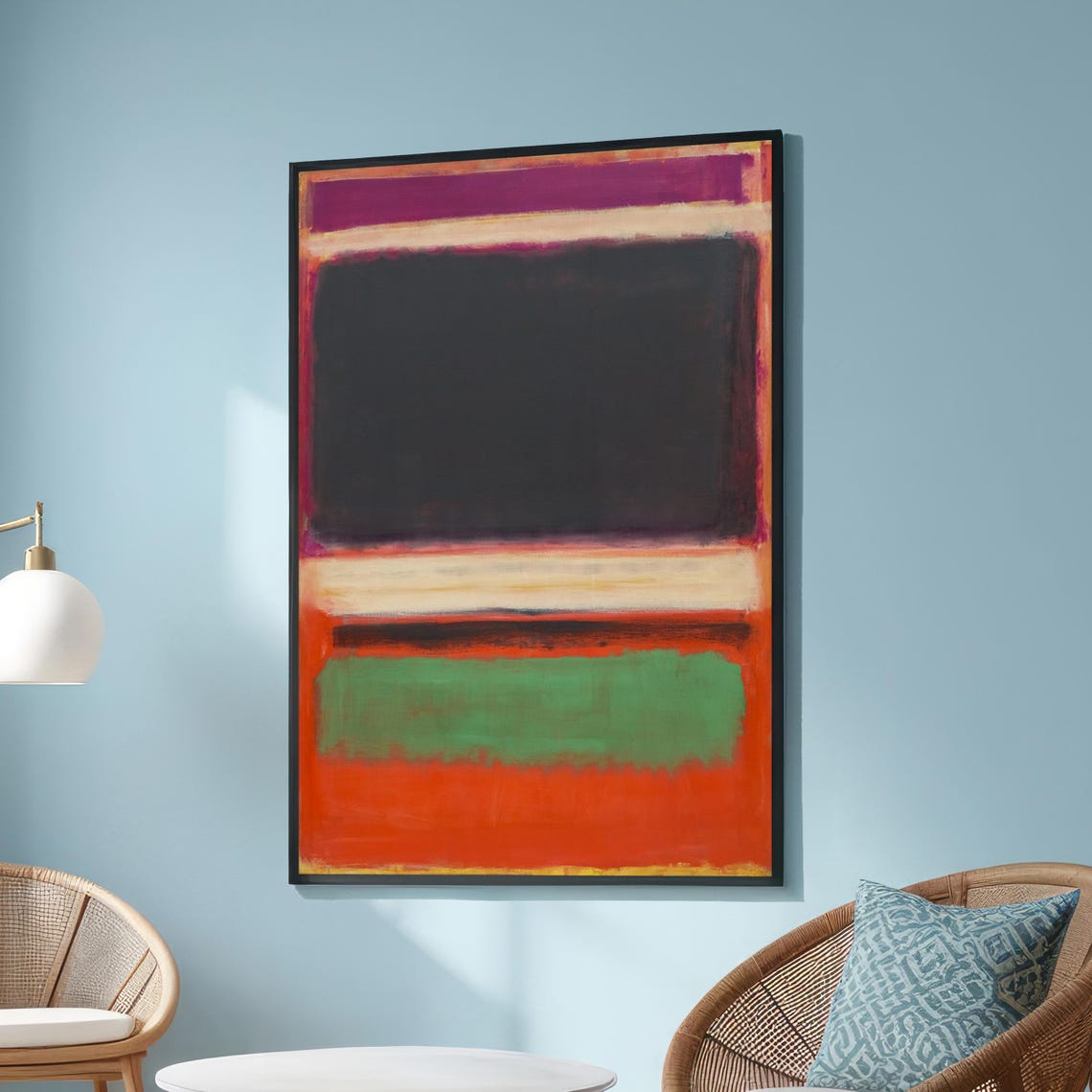 Mark Rothko Style Black Magenta Green Orange Color Field Poster