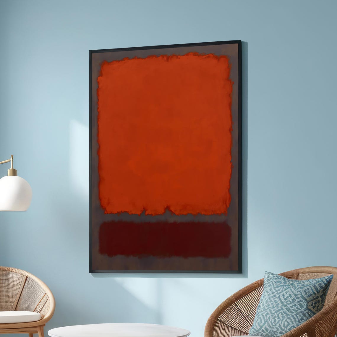 Mark Rothko Style Red Orange Color Field Abstract Art Poster