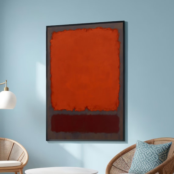 Mark Rothko Style Red Orange Color Field Abstract Art Poster
