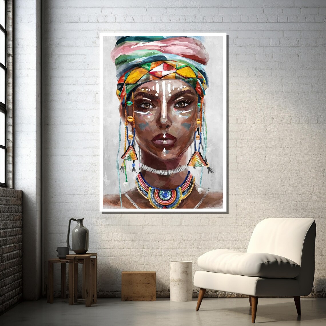 Tribal Woman Portrait, African Culture Art Print - Image 3