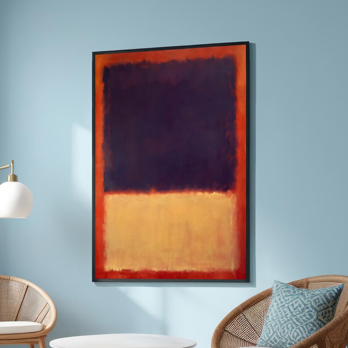 Mark Rothko Inspired Dark Blue Purple Beige Abstract Color Poster