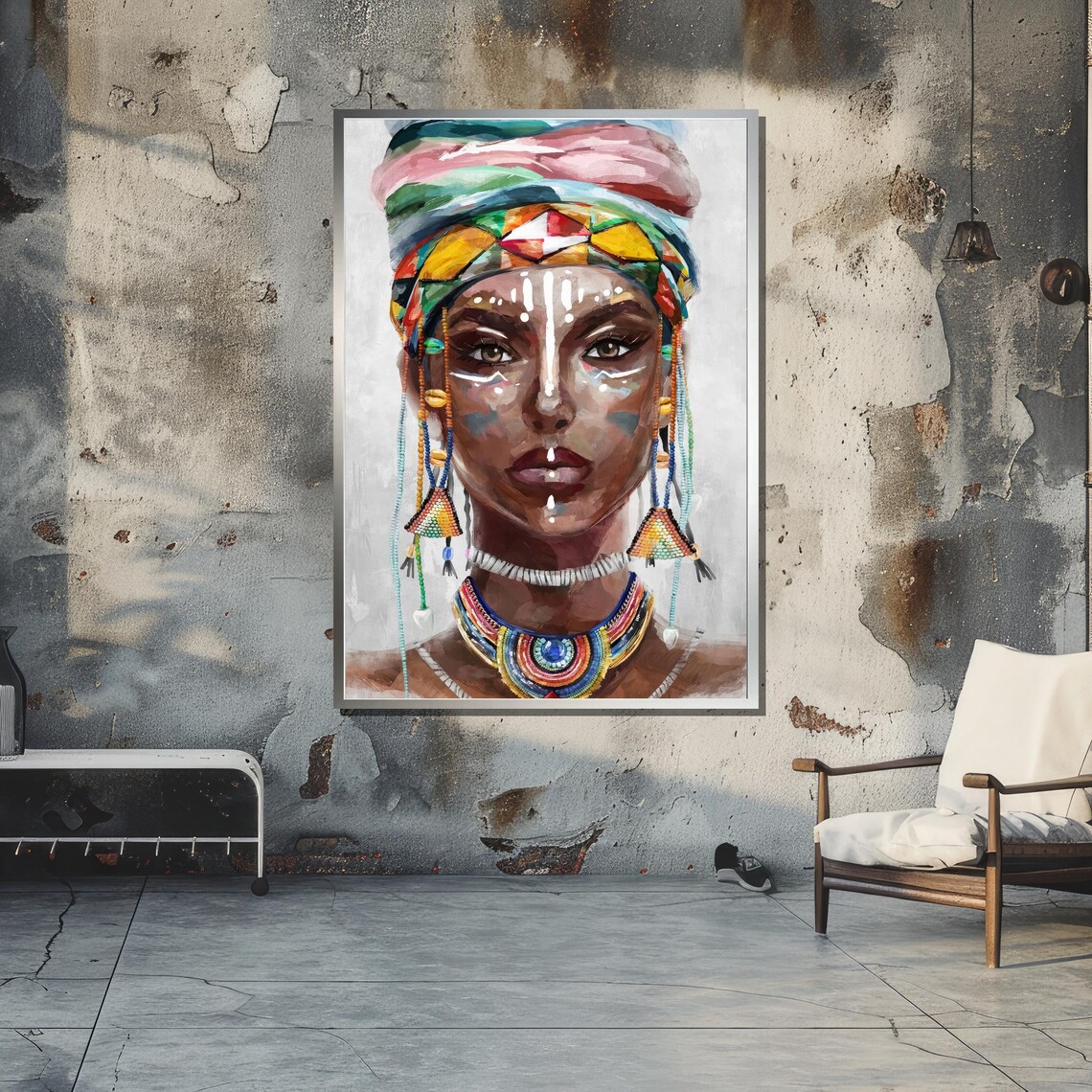 Tribal Woman Portrait, African Culture Art Print - Image 4