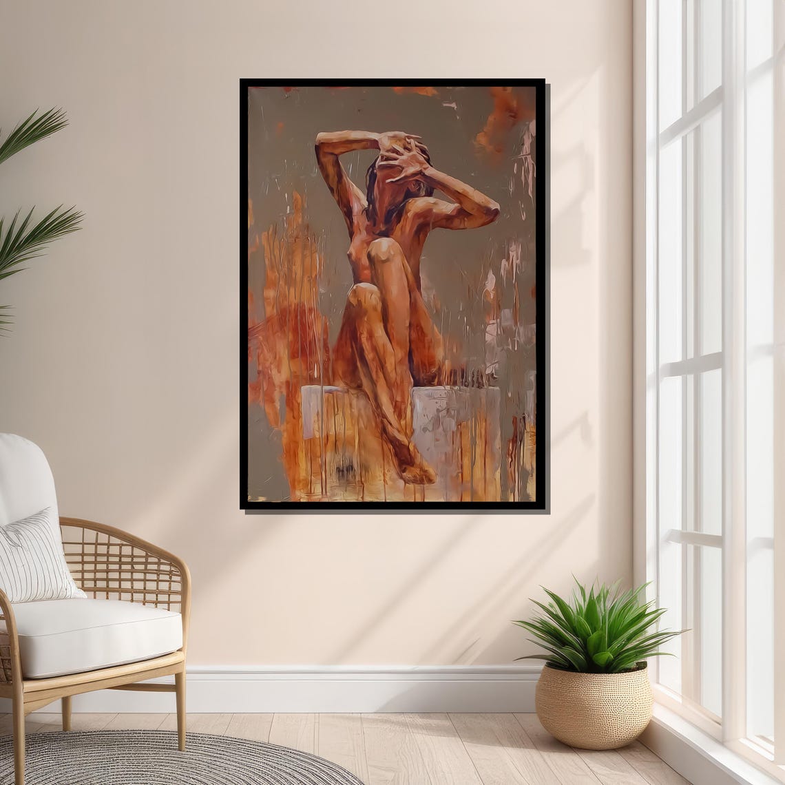 Emotional Nude Figure Art, Modern Abstract Wall Art Print - Image 5