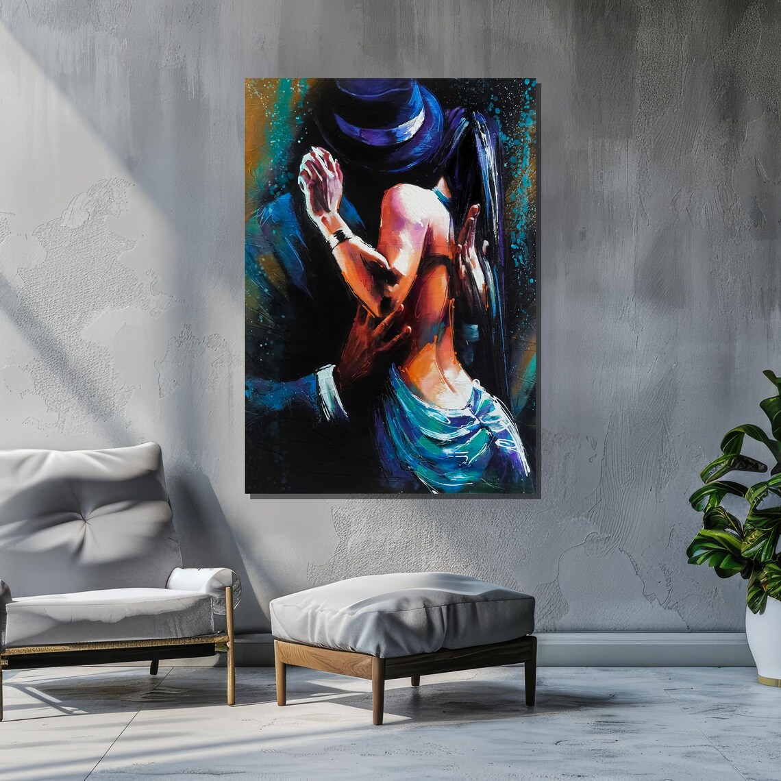 Passionate Tango Dance, Romantic Expressionist Art Print - Image 5