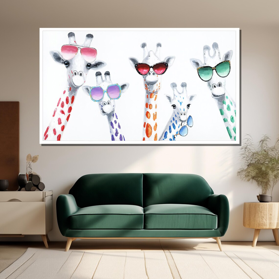 Colorful Giraffes - Traditional Travel Poster - Image 4