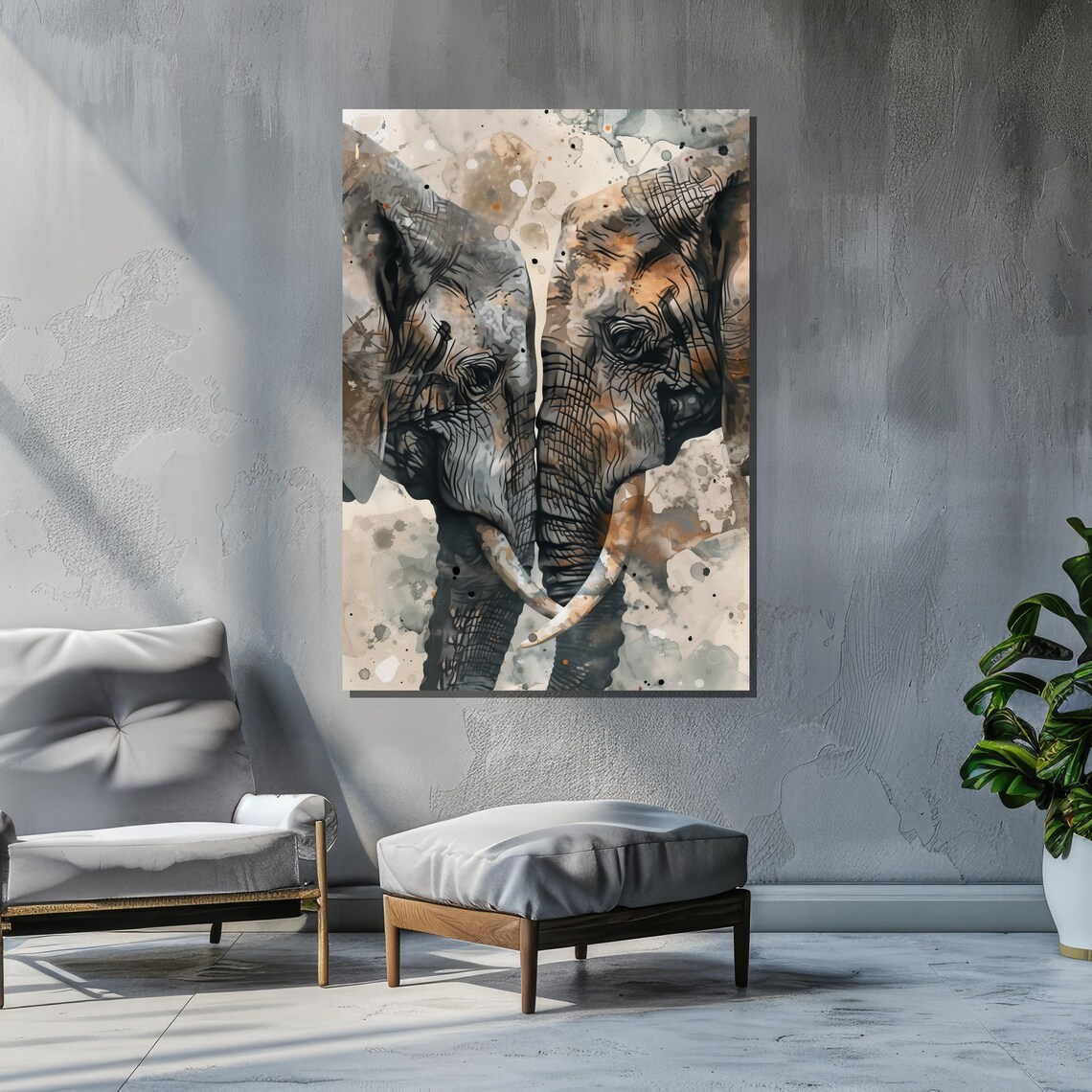 Elephant Love Watercolor Art Print, African Wildlife - Image 6