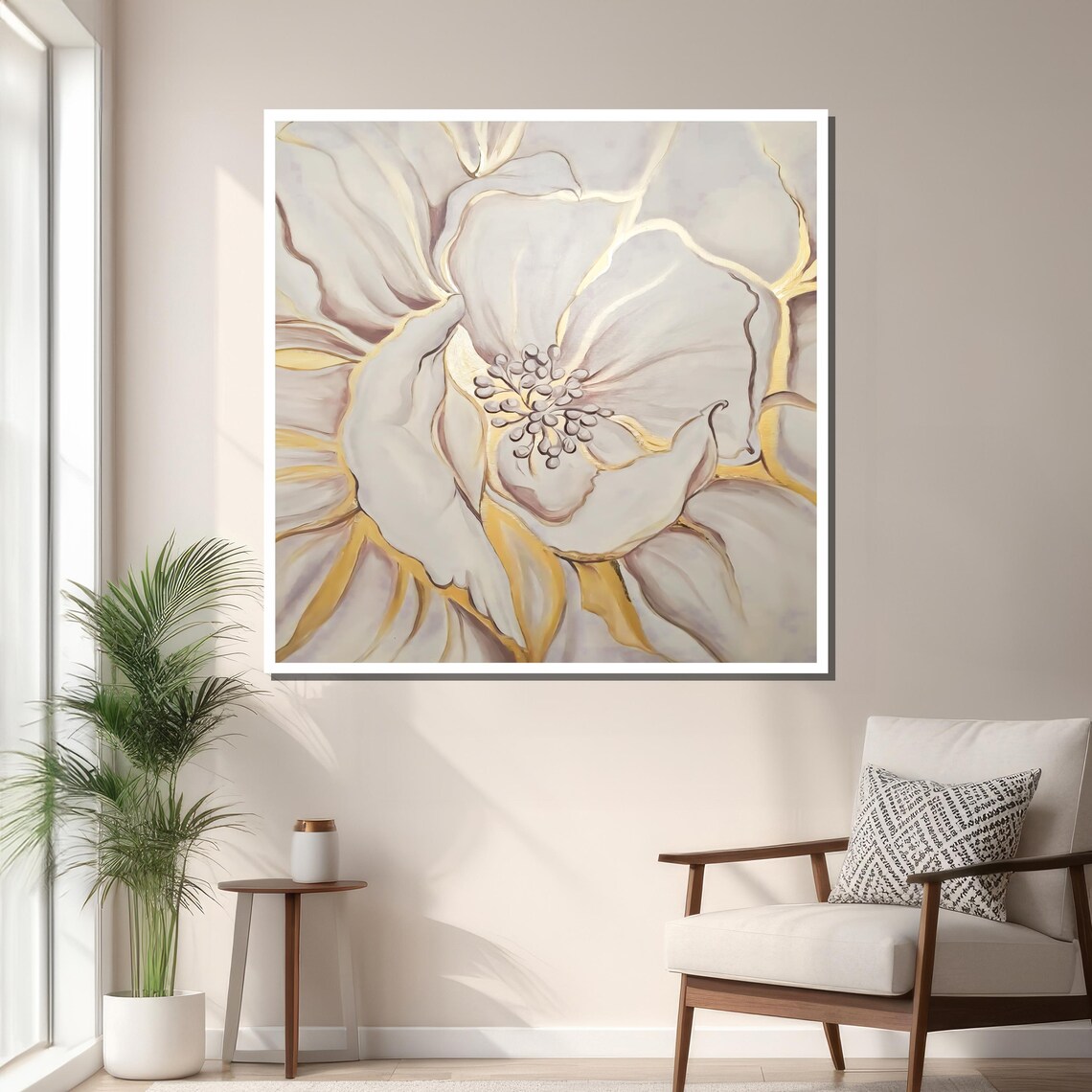 Elegant Flower Print, Minimalist Floral Decor - Image 3