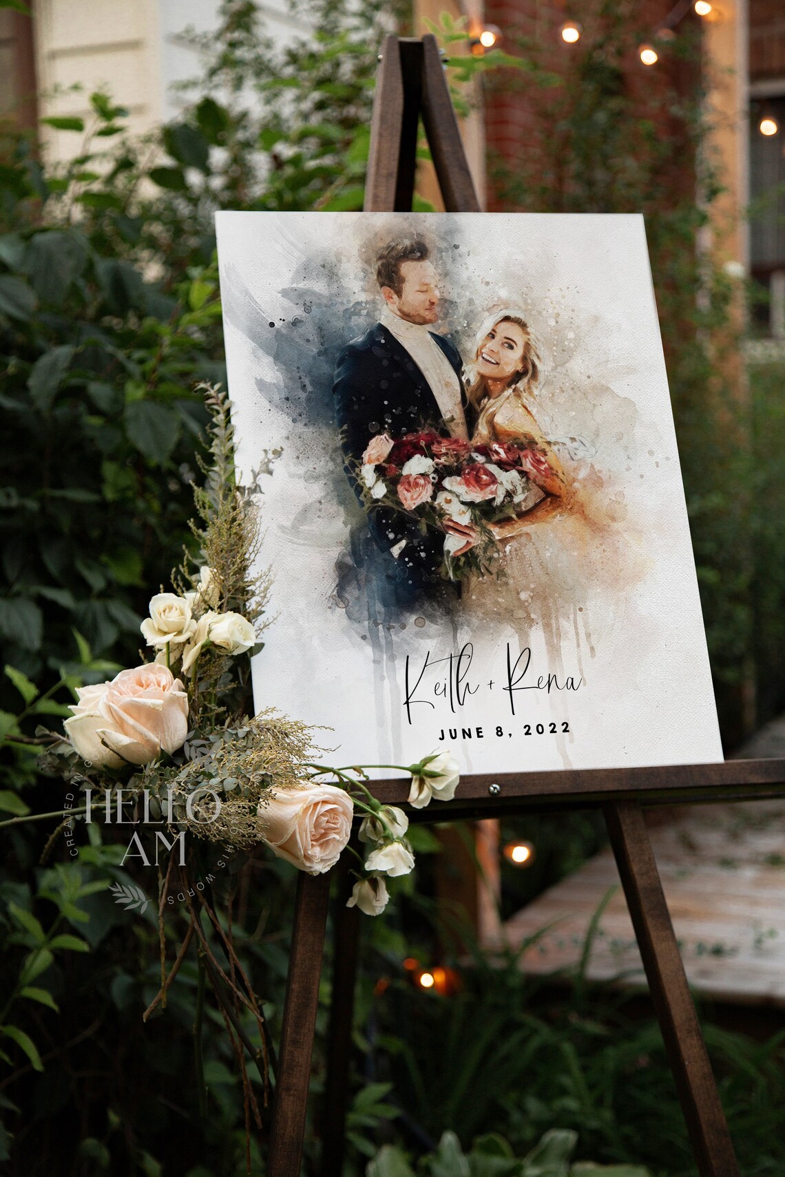 Wedding Guest Book Alternative Watercolor Art Print - Image 4
