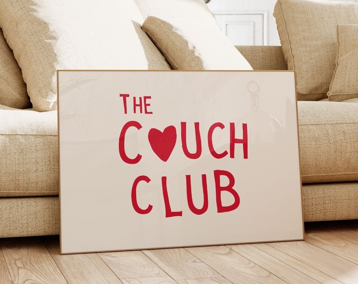 Couch Club Landscape Heart Quote Art Poster